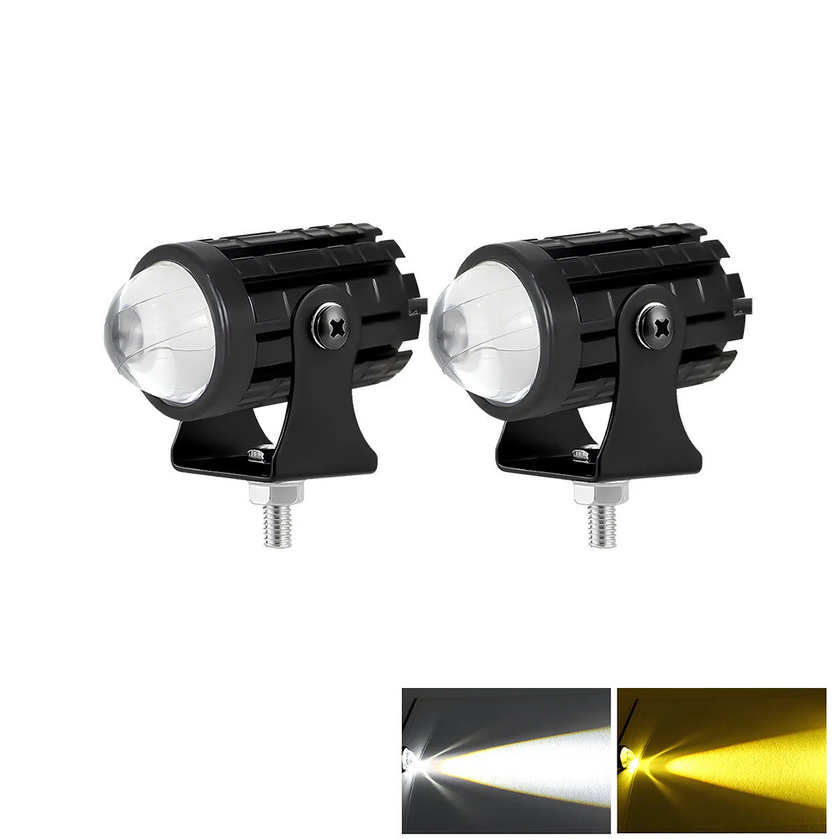 LED Motorcycle Mini DRL Driving Light Dual Color for Headlight Auxiliary Spotlight Lamp Scooter Moto Fog Light Accessories 12V