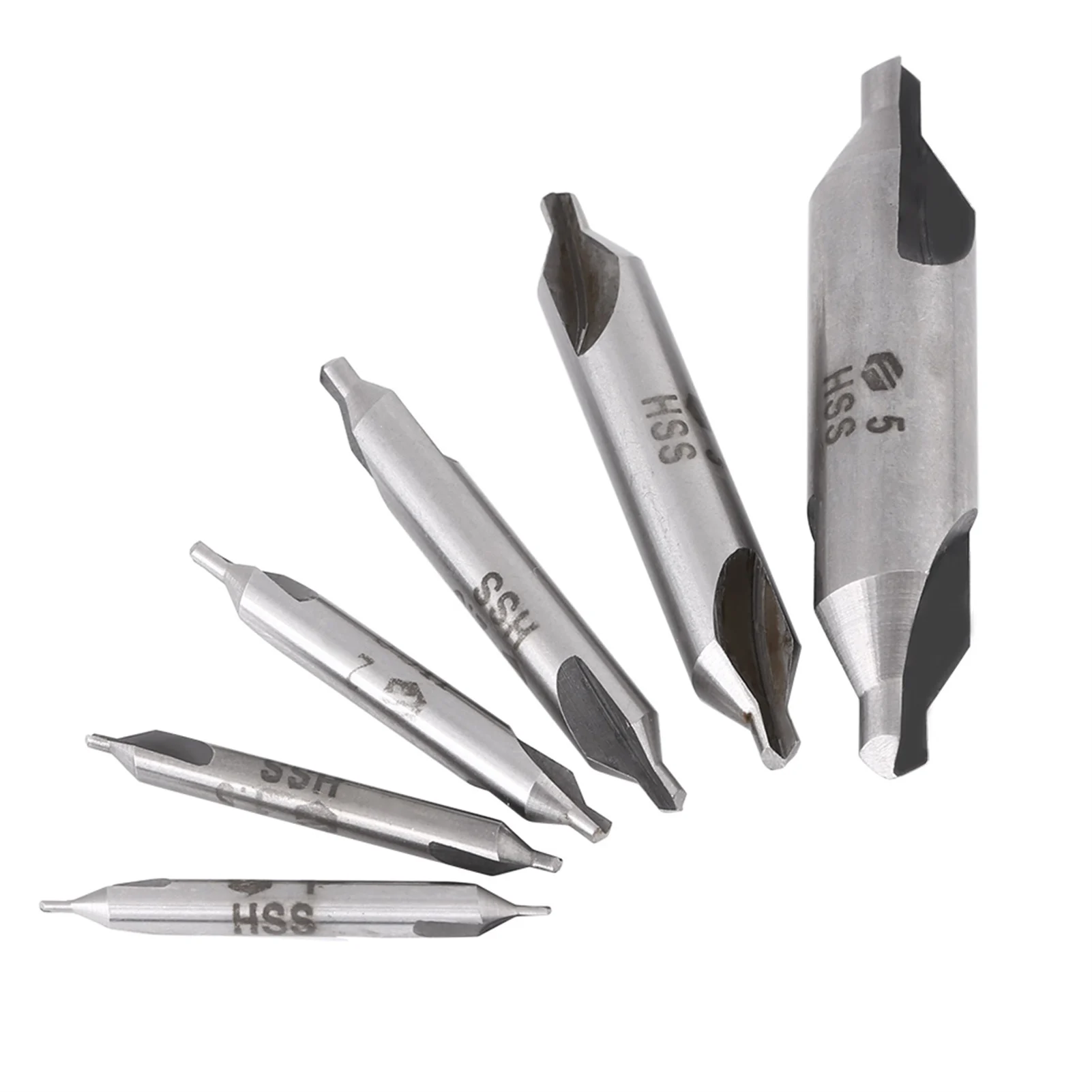 6 Stuks 1/1.5/2/2.5/3/5Mm 60 Graden Hss Middenboren Centreerboren Set