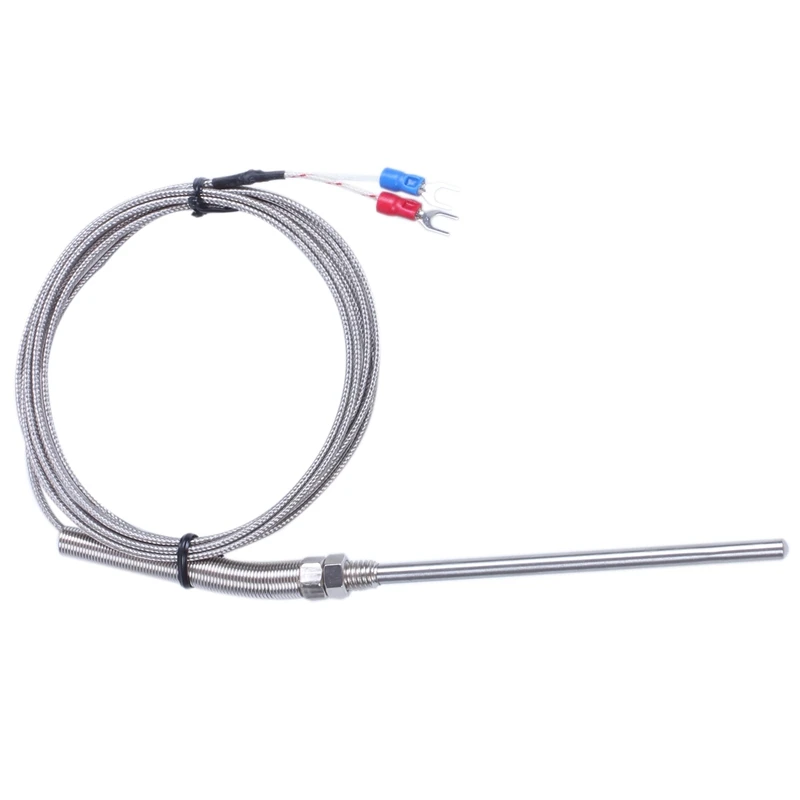K Type 0-800 Graden Celsius Thermokoppel Sonde Sensoren 2M 6,5ft & 50X5Mm Kabel 9.8ft 3 Meter