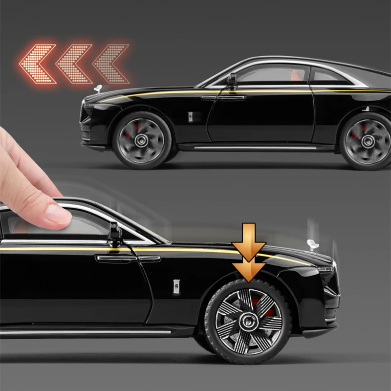 1:24 Rolls Royce Spectre Alloy Luxy Car Model Diecast Metal New Energy Car Vehicles Model Sound and Light Boys Toy For Kids Gift