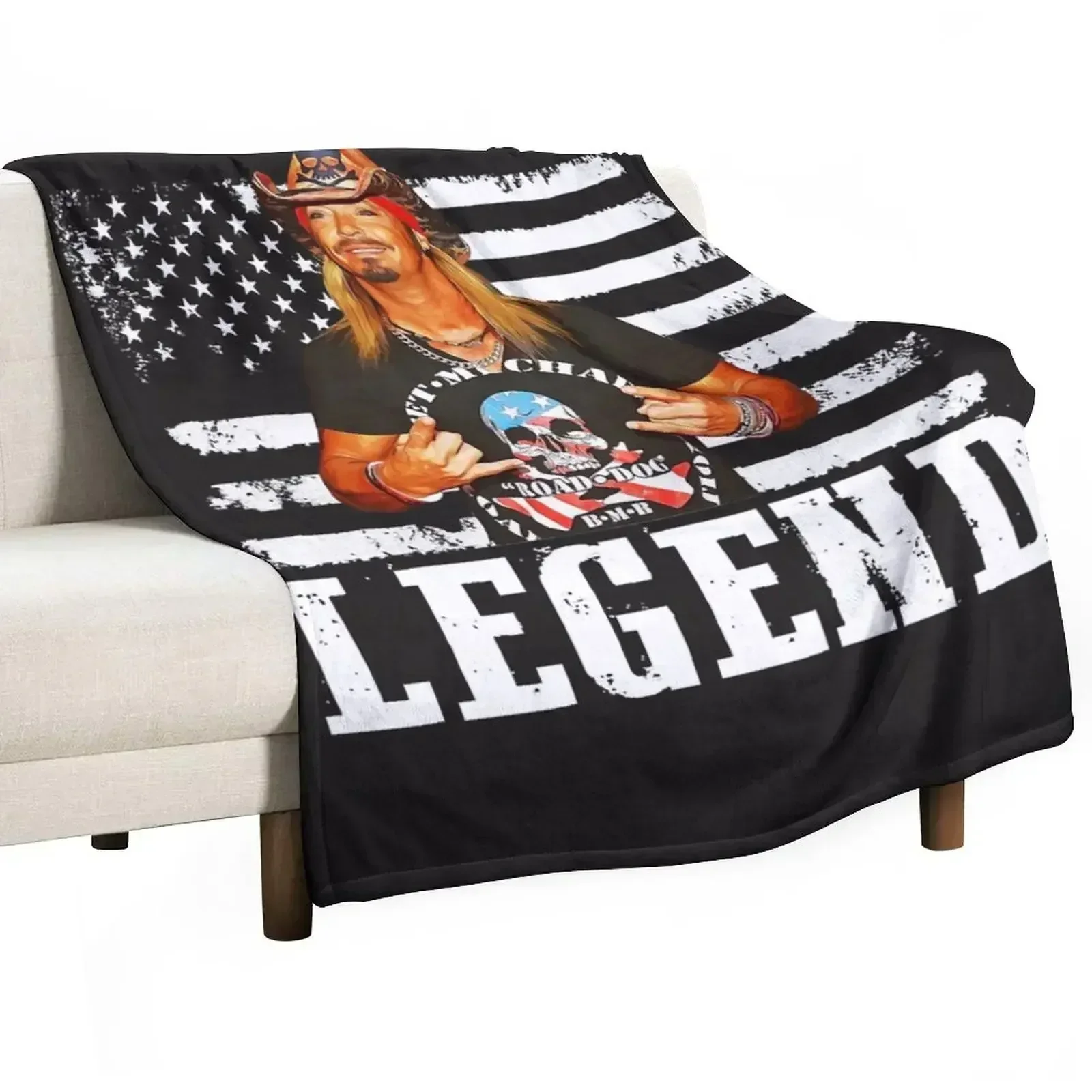 

Women My Favorite Distressed American Flag Bret Michaels Legend Retro Throw Blanket Thin Flannel warm for winter Blankets