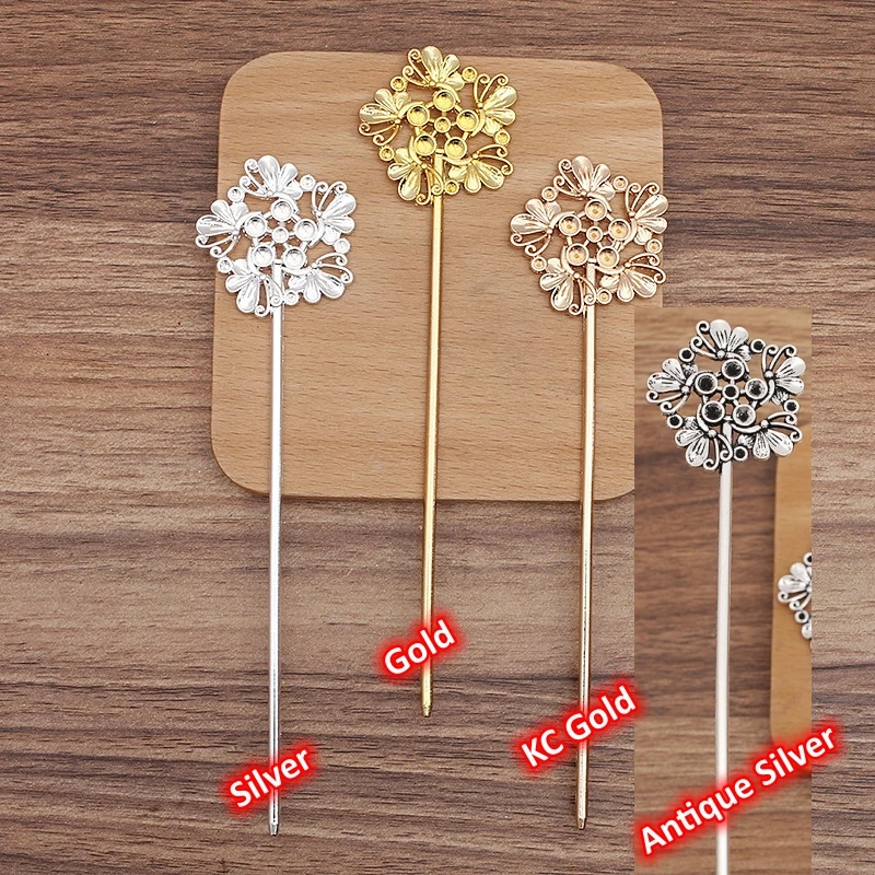 BoYuTe Alloy Butterfly Flower Hair Stick Materials Handmade Diy Jewelry Accessories and Components