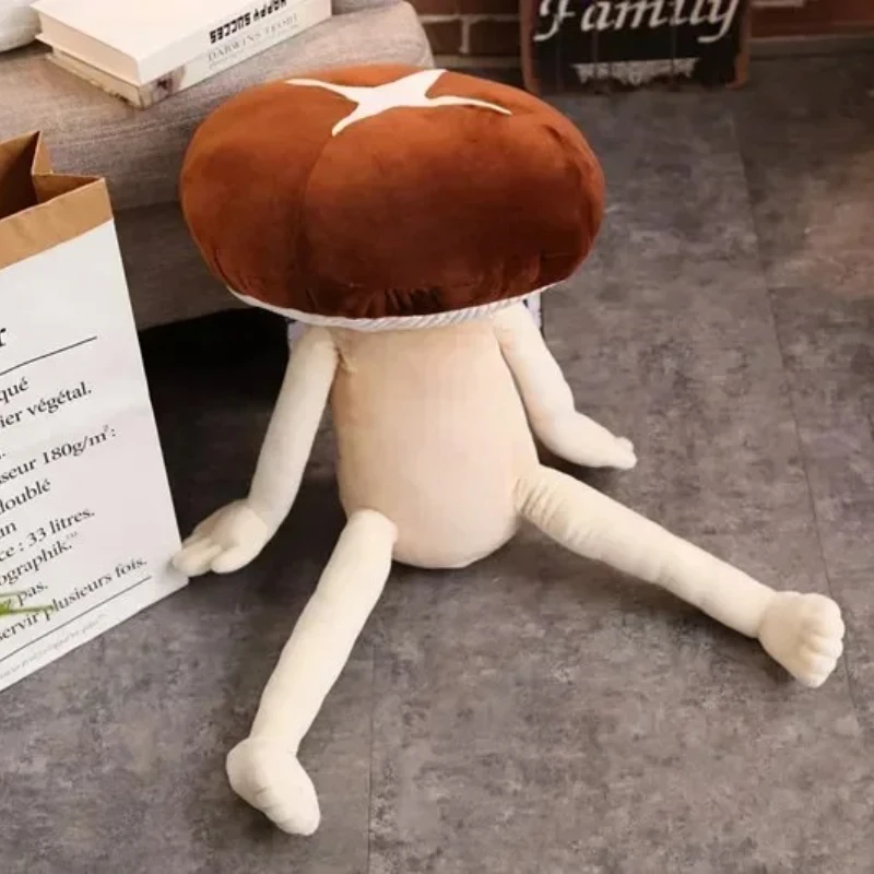 80 cm Cartoon Pane shiitake fungo Uomo Coppia Peluche Pianta Creativa Frutta Verdura bambola morbido divano cuscino per auto regalo per adulti