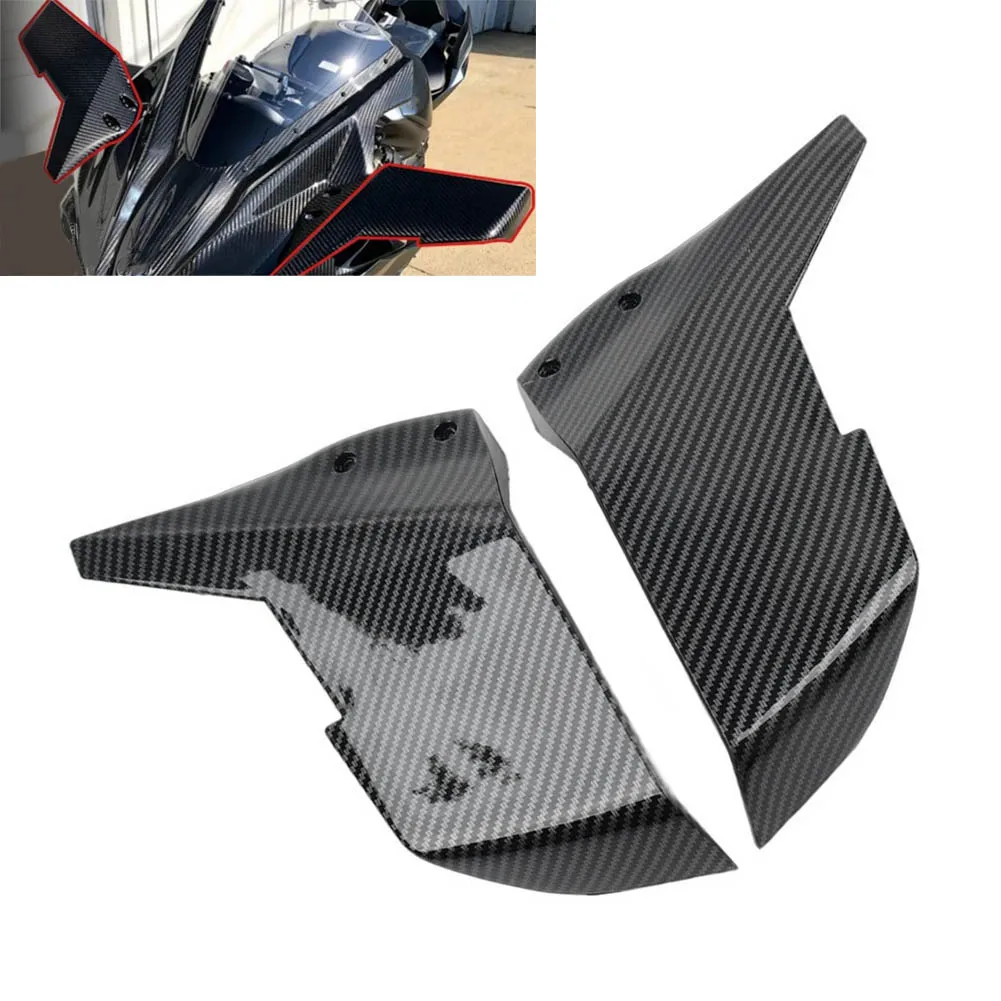 

2Pcs Motorcycle Upper Winglet Fairing Air Deflectors Carbon Fiber ABS Plastic For Kawasaki Ninja H2 R 2015-2023