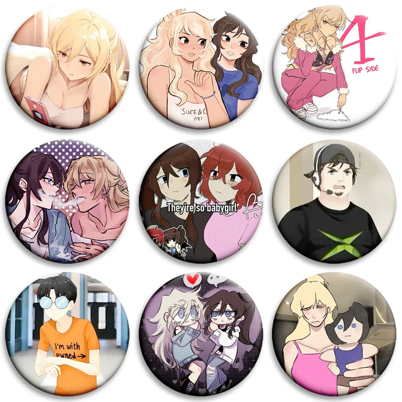 Game Class of 09 Anime Soft Button Pins Character Jecka Nicole Emily Ari Brooch Round Badge Backpack Clothing Accessories Gifts