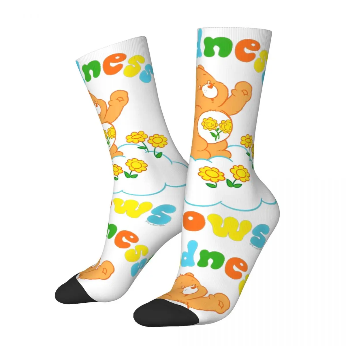 Harajuku Care Bears Friend Bear Kindness Grows Rainbow Sports Socks Polyester Crew Socks for Women Men Sweat Absorbing