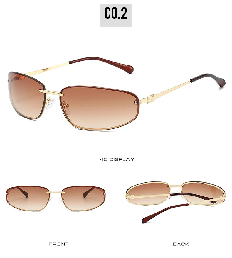 Neue Y2K-Sonnenbrille für Damen und Herren, Vintage-Legierung, kleine quadratische Hip-Hop-Sonnenbrille, Damen-Silber-Spiegelgläser, sexy Shades, Fahrbrille – Detail 9