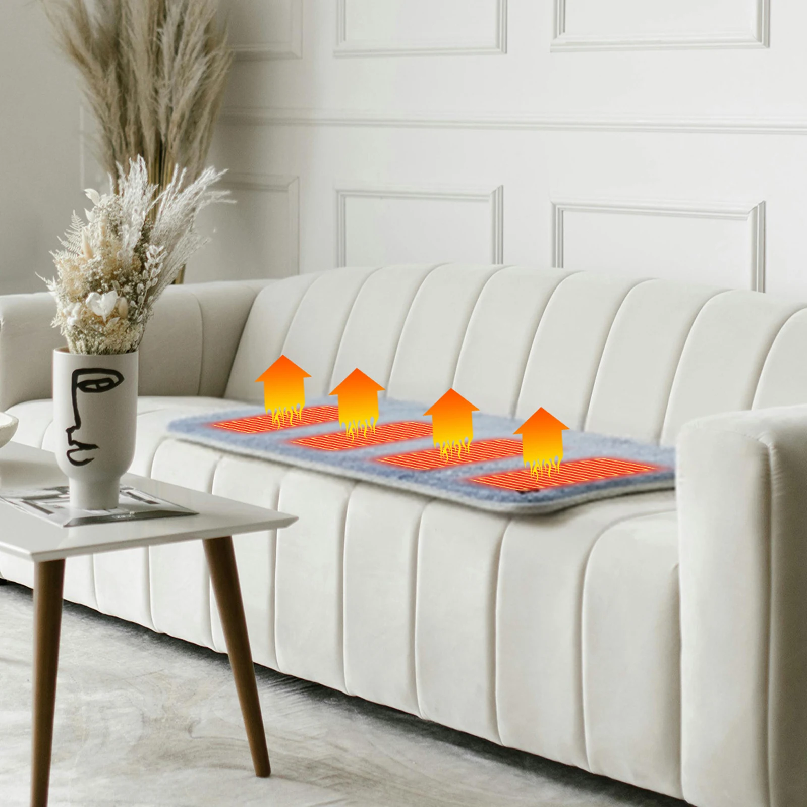 5V USB Foldable Heated Seat Cushion 3-Level Temperature for Camping Office(Grey)