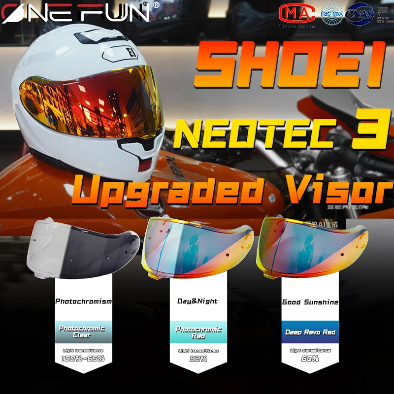 

Helmet Visors For SHOEI NEOTEC 3 Flip-up Helmet Windproof UV Visera CNS-3C Day Night Lens NEOTEC-3 Photochromic Anti Fog