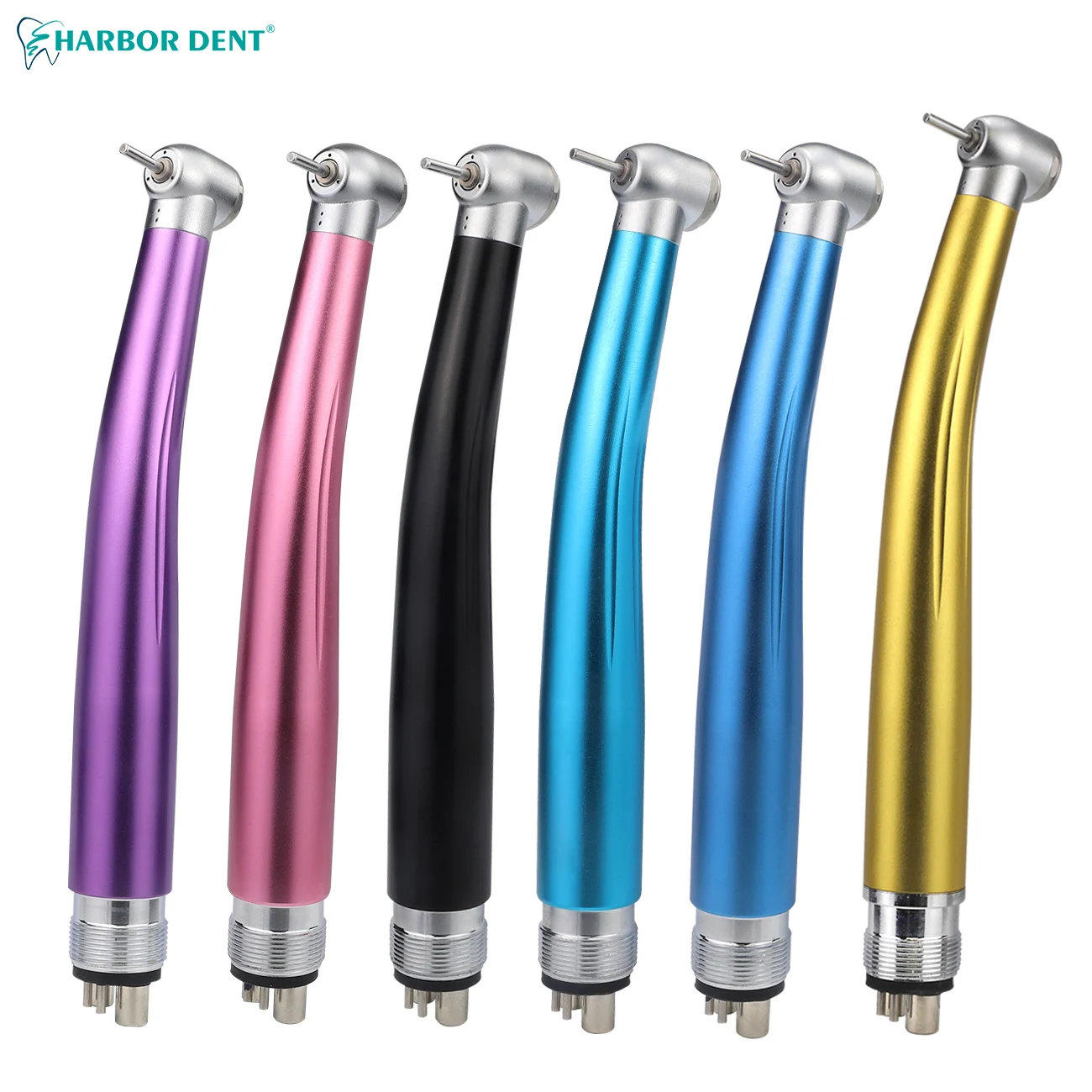 

Dental High Speed Handpiece Push Button Standard Head 2/4Holes Air Turbine Single Water Spring Rotor 6 Color Dentistry Handpiece