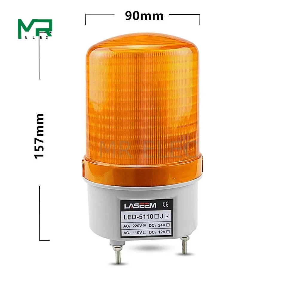 Explosive flash Warning light LED -5110J  yellow 220V Indicator light LED Lamp small Flashing Light Security Alarm