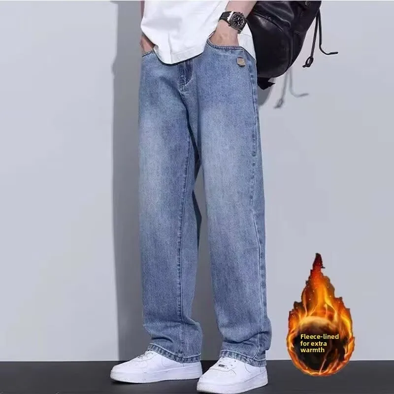 2026 Autumn Summer Lyocell Men's Jeans Drape Soft Fabric Loose Straight Casual Denim Pants Elastic Ice Silk Male Trousers Black