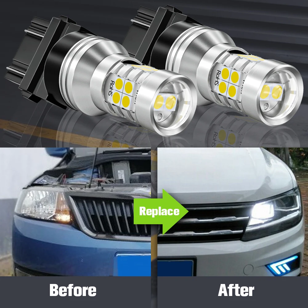 2x LED Daytime Running Light DRL Accessories Lamp For Jeep Compass MK 2011 2012 2013 2014 2015 2016