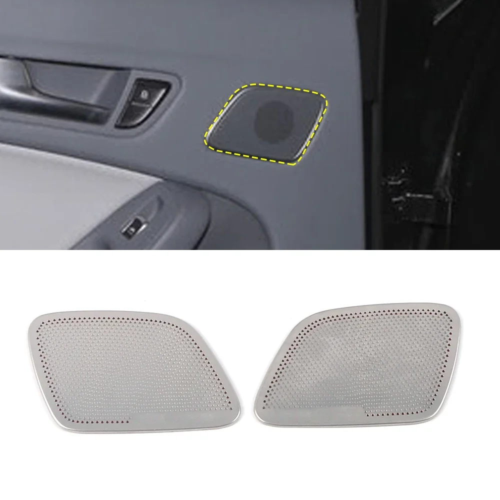 For Audi A4 B8 Sedan 2009-2016 Car Door Audio Speaker Cover Loudspeaker Pad Trim Frame Sticker Stainless Interior Accessories