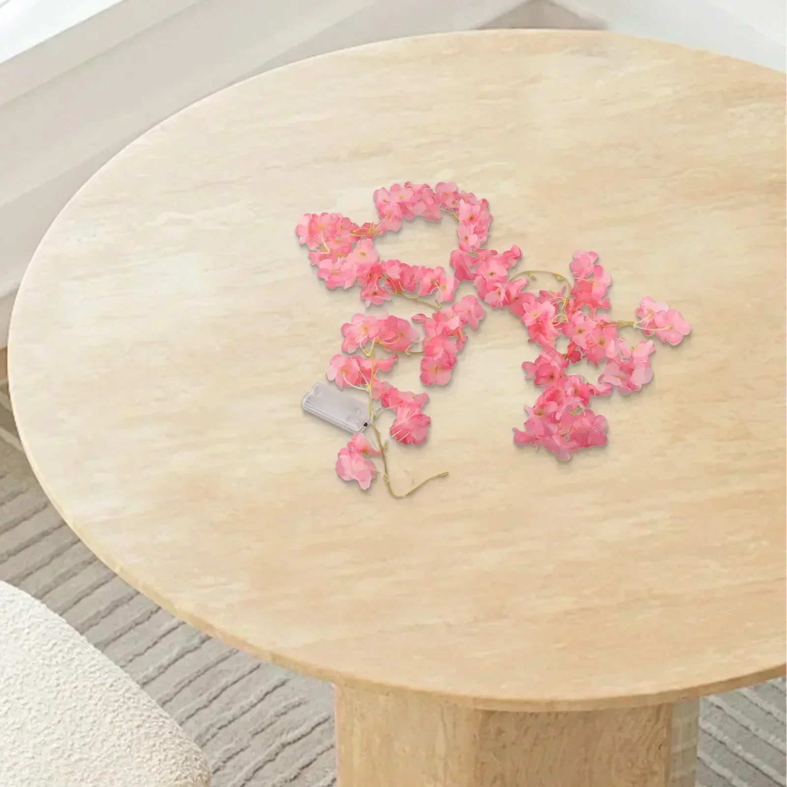 

Light Red Color Artificial Flower Garland 20LED String Light Battery Powered Energy-efficient Lifelike Artificial Flowers