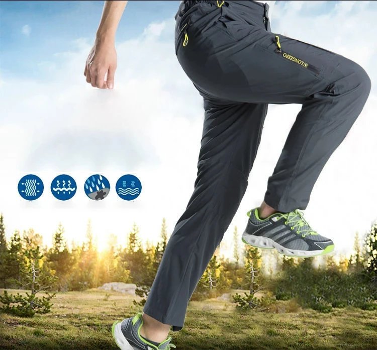 Longe Sommer Schnell Trocknende Wanderhose Männer Stretch Wasserdichte Taktische Hosen Reißverschlusstaschen Hosen Leichte Angelhose – Detail 1