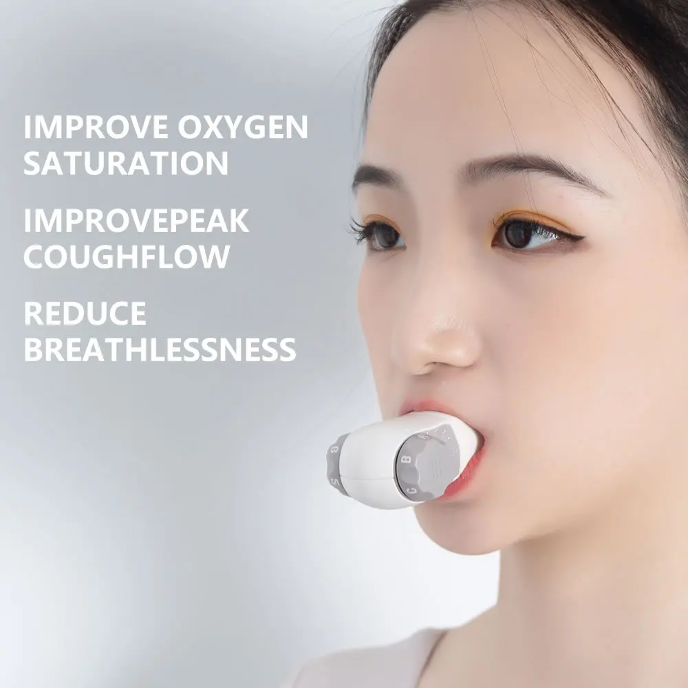 Breathing Trainer Lung Capacity Exerciser Device, Adjustable Resistance, Respiratory Muscle Exercise