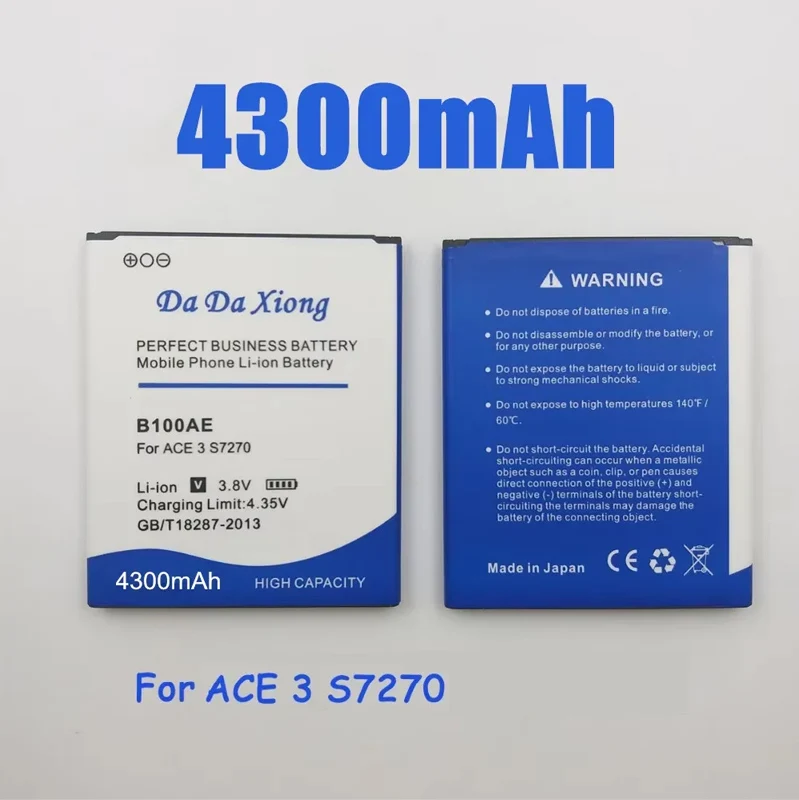 4300mAh B100AE Battery For Samsung Galaxy Ace 3 S7270 S7272 S7898 S7562C S7568i I699i S7262