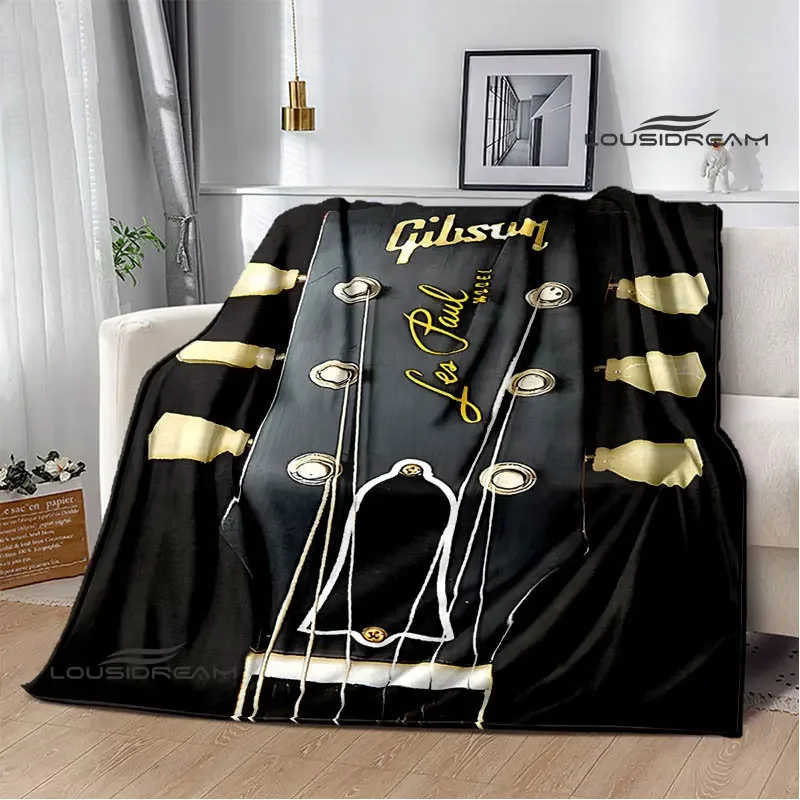 Gibson guitar logo printed blanket Flange warming blanket picnic blanket Home Travel blanket bed linings Birthday Gift