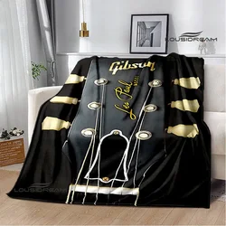 Gibson guitar logo printed blanket Flange warming blanket picnic blanket Home Travel blanket bed linings Birthday Gift