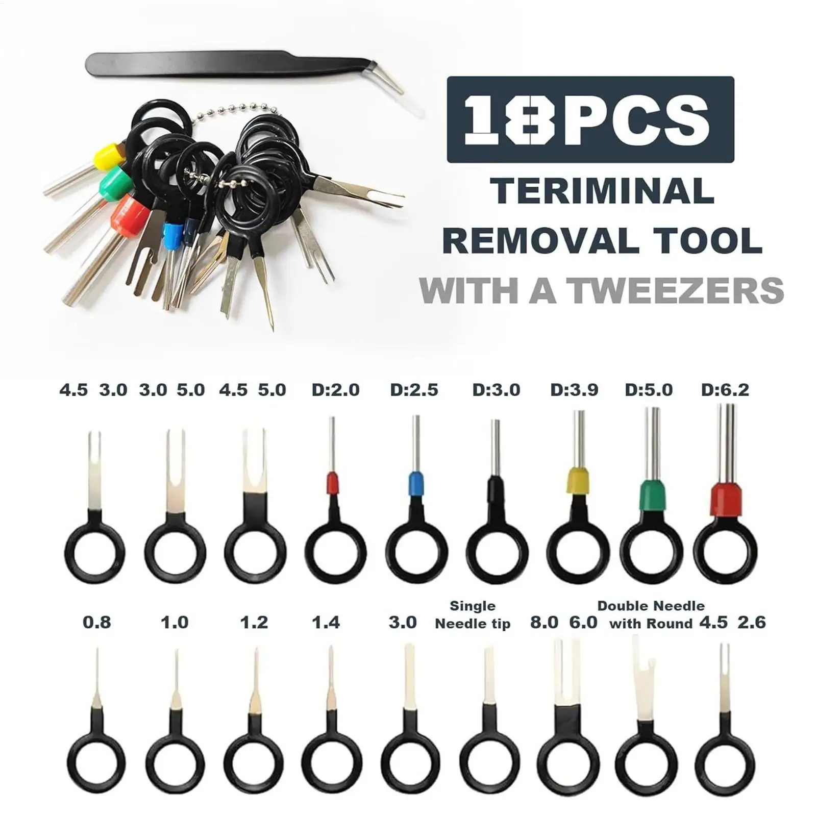 

Комплект электрических разъемов, 21 типов, набор автомобильных клеммных контактов, комплект многофункциональных электрических разъемов 1/1,5/1,8/2,2/2,8/3,5 мм для