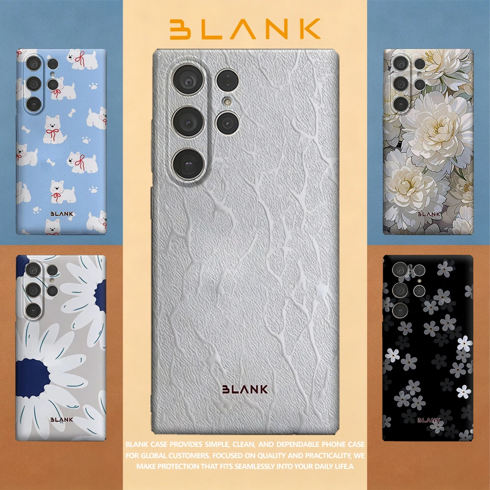 White Cracked Texture For Samsung Galaxy S26 S25 S24 A56 A36 Phone Case Protection Cover for Women Girl Blank