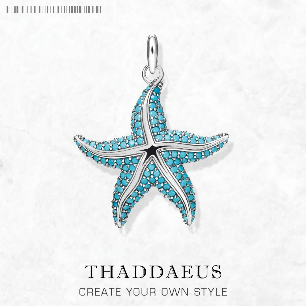 Oceanstar-Pendentif bleu en argent regardé 925 pour homme et femme, bijoux fins, accessoires de haute mer, Europe, cadeau