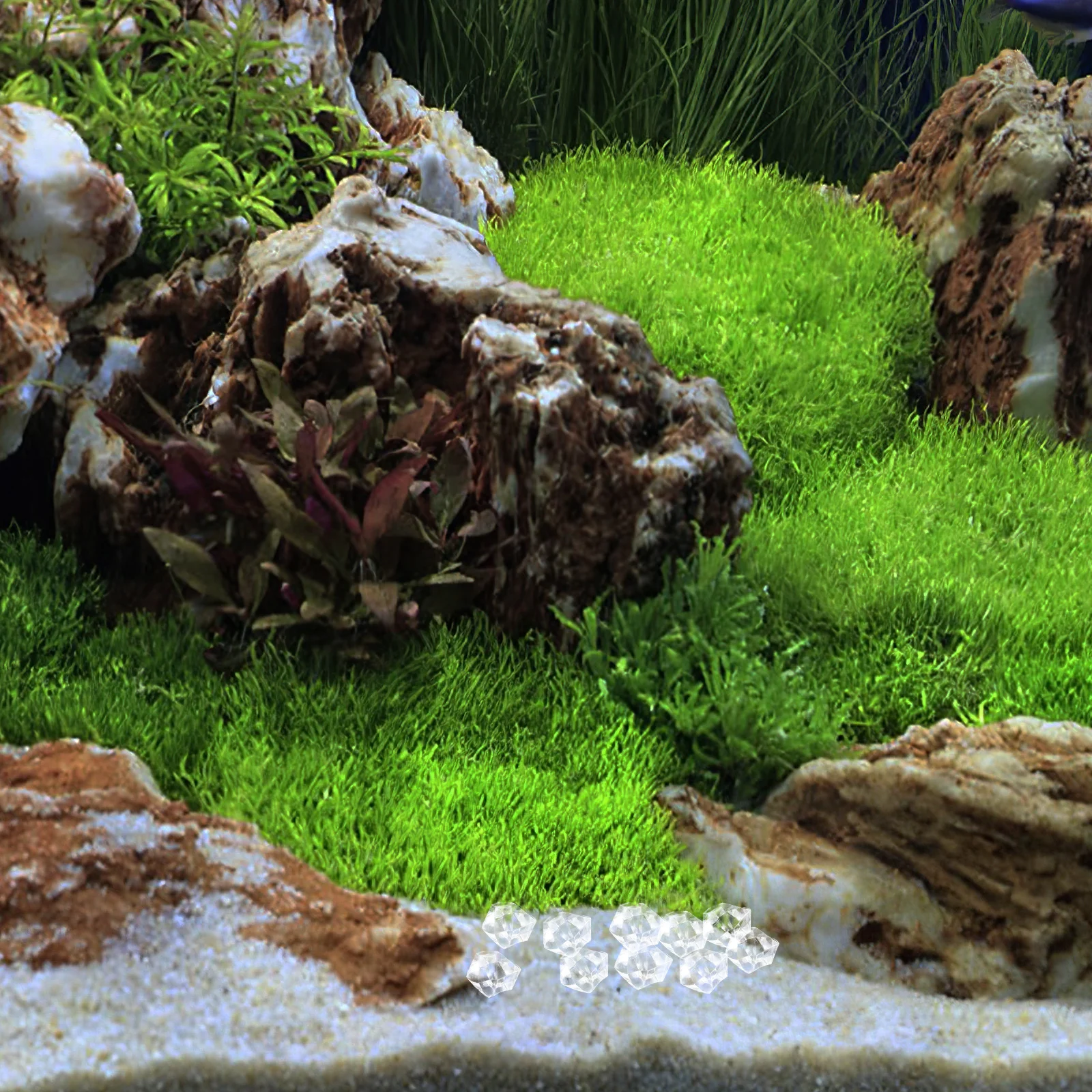 

Pearl Colored Stones Crystal Gravel Decorative Substrate Fish Tank Resin Betta Aquarium Rocks Easy Clean Versatile Size L scape