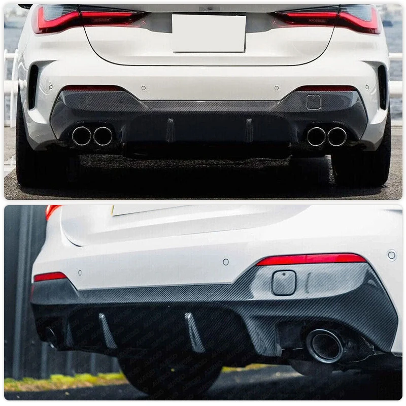 Dry Carbon Car Rear Bumper Diffuser Lip Spoiler for BMW 4 Series G22 M-Sport 2021 2022 Racing Rear Diffuser Lip Guard Body Kits