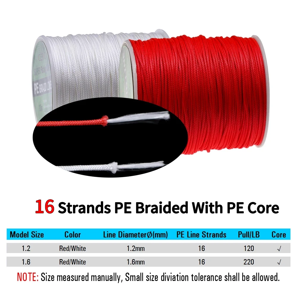 Elllv 100 Meter/Spule PE geflochtene Assist Line zum Salzwasserangeln Jigging Hook Trolling Lure Tied Cord Diving Spear Fishing Rope – Detail 6