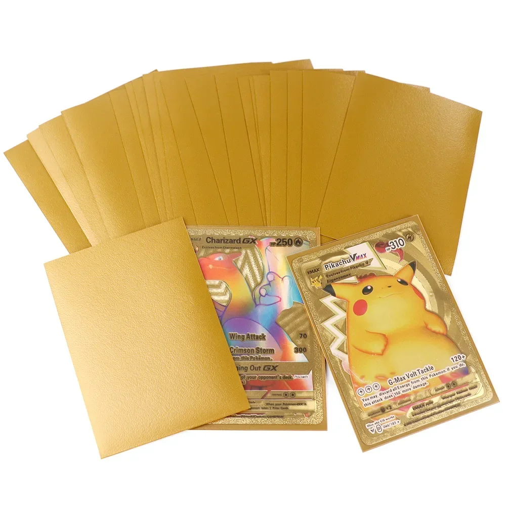 50/100pcs 6.6cm x 9.1cm Pokemon Cards Gold Silver Card Bag Sleeves Photo Cards Storage Bag PP Frosted Card Film Collection Gift