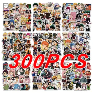 300 Buah Stiker Anime Campuran untuk Anak-anak Stiker DragonBall JujutsuKaisen Onepiece Dinding Mobil DIY Stiker Kartun Keren Mainan Tahan Air Mainan 10 stiker mobil dragon ball penjualan terbaik - №