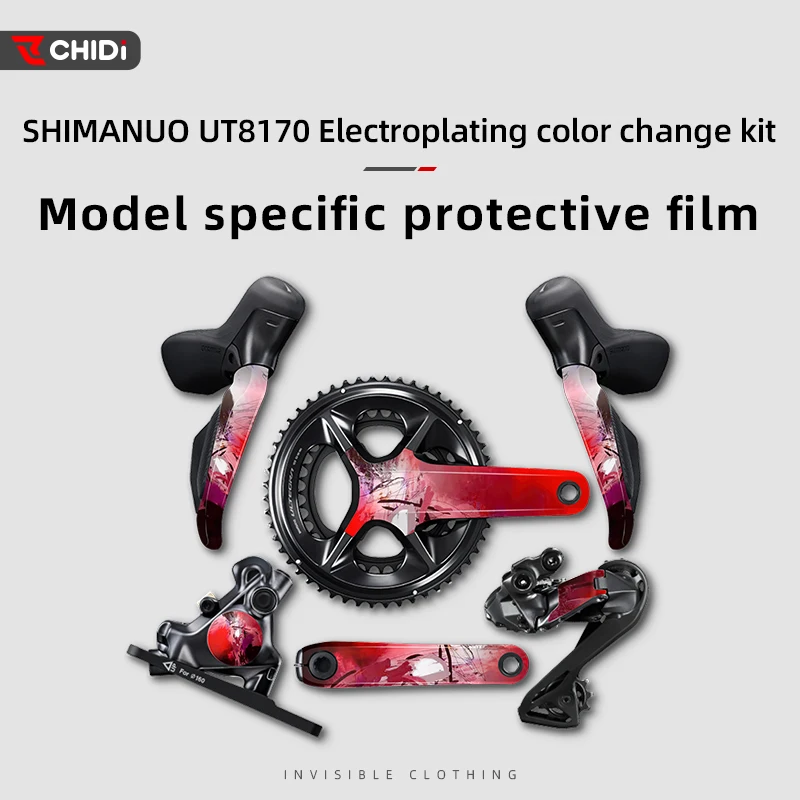 

For Shimano Ultegra Di2 R8170 Groupset Color Change Film, Road Bike Crankset/Chainring/Shifter Protective Coating Custom Paint
