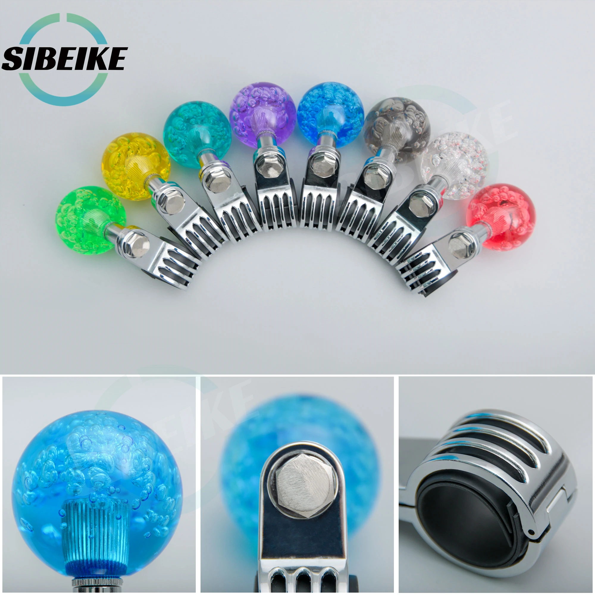 JDM Steering Wheel Power Handle Spinner Knob Acrylic Bubble Ball Spinner for Universal car