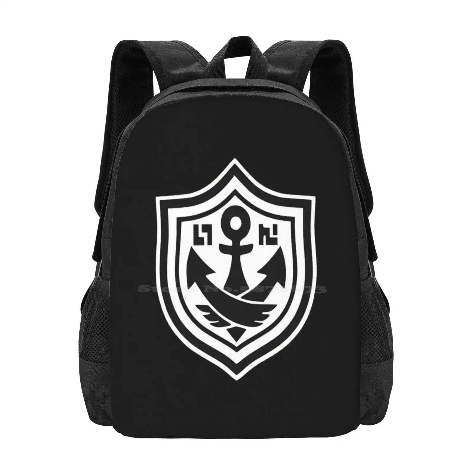 Anchor Tee ( Fullblack White ) School Bags For Teenage Girls Laptop Travel Bags Gamer Gaming Inkling Splatoon 2 Squid Video