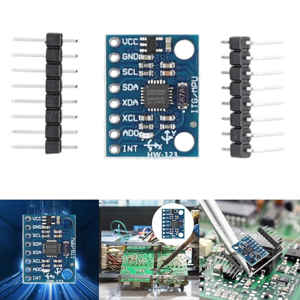 GY-521 MPU-6050 3 Axis Analog Gyro Sensors 16 Bit AD Converter 3 Axis Accelerometer Module 16 Bit Data Output MPU6050 Module