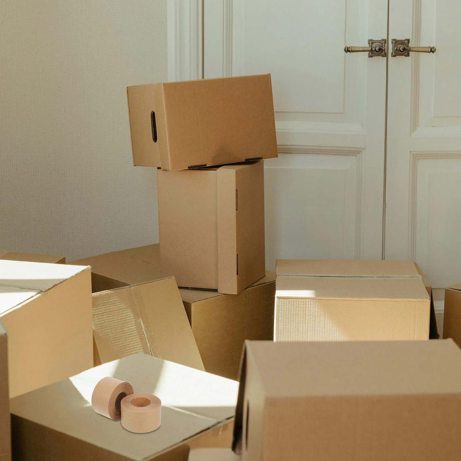 

2Pcs Strong Bonding Brown Gummed Tape Ideal for Picture Framing and Office Supplies Water Activated Tape Kraft Sealer