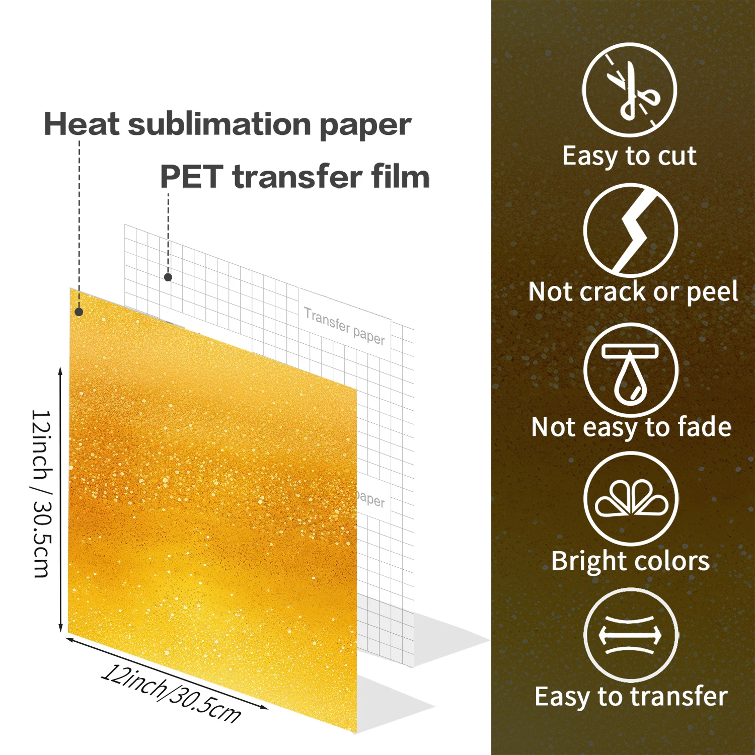 WOWOCUT-Glitter Metal Infusível Folha De Tinta De Transferência, Vinil De Papel De Sublimação De Calor para T-Shirt, Chapéu, Canecas, Bandeira Do Jardim, DIY