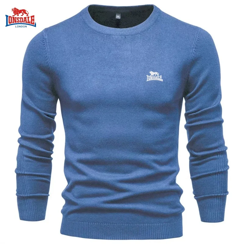 Autumn and winter men's high-quality knitted round neck sweater, new fashionable, casual, warm and versatile pullover top