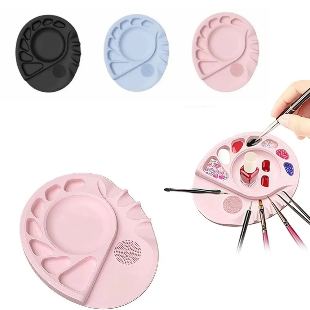 Reusable Makeup Mat Palette Durable Silicone Silicone Makeup Mat Portable Elliptical Shape Foundation Palette Makeup Application