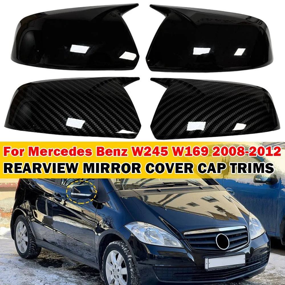 

For Mercedes Benz W245 W169 2008-2012 2x Car Sticker Rearview Side Mirror Cover Wing Cap Exterior Case Trim Accessories Vehicle