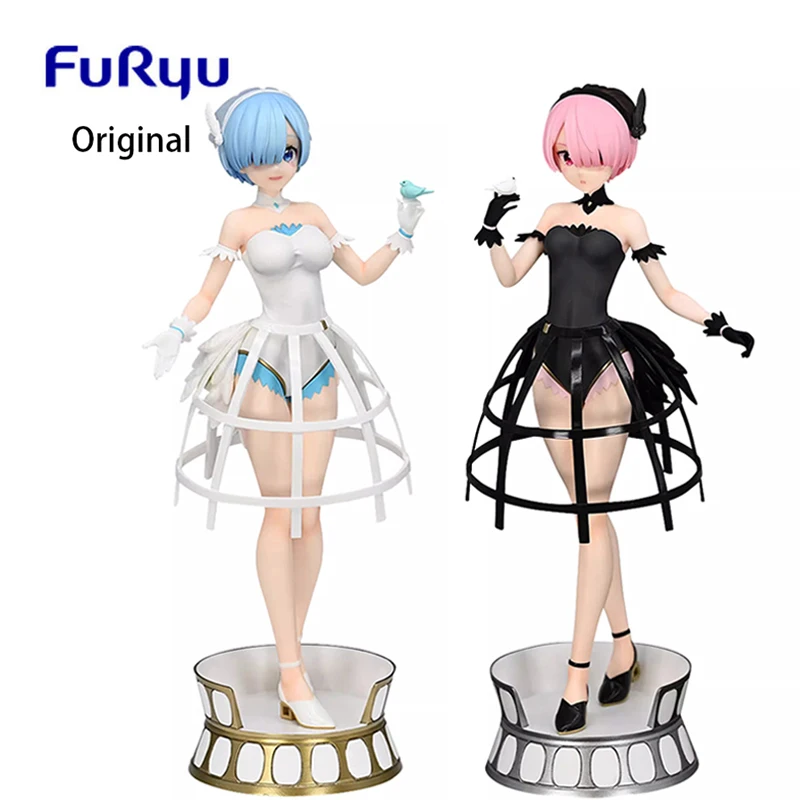 FuRyu Exceed Creative Figure Ram Rem Cage Dress Re:zero -Starting Life In Another World Kawaii Doll Original Anime Model Toys