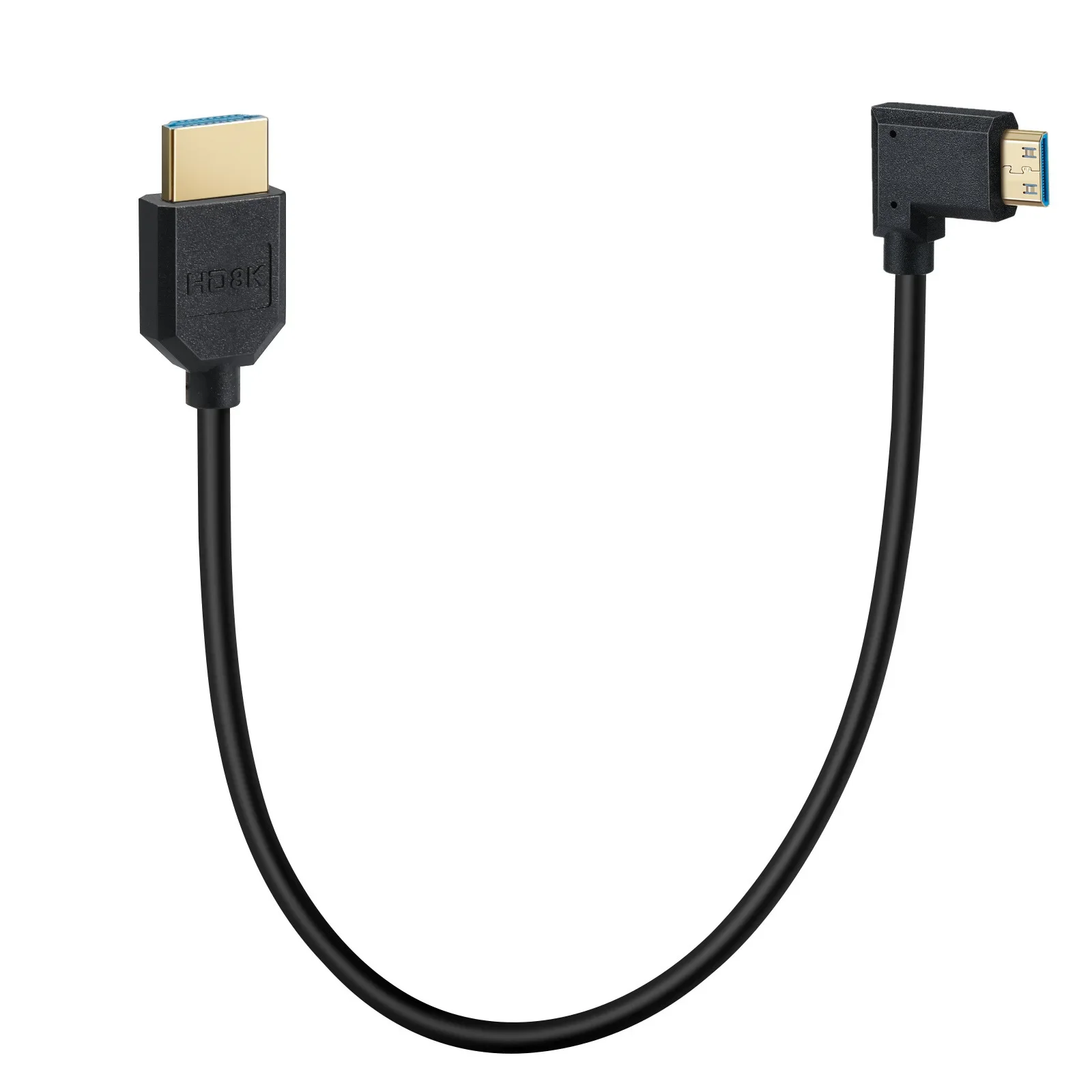 OD4.0mm 8K @60Hz Mini HDMI-compatible Cable UP/Down/Left/Right Angled 90 Degree Male to HD 2.1Male Ultra-thin Cord Connector