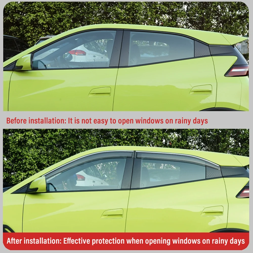 For BYD Seagulls Dolphin Mini Surf 2023 2024 2025 Car Window Visor Accessories Window Sun Rain Guards Shield Deflectors Trim