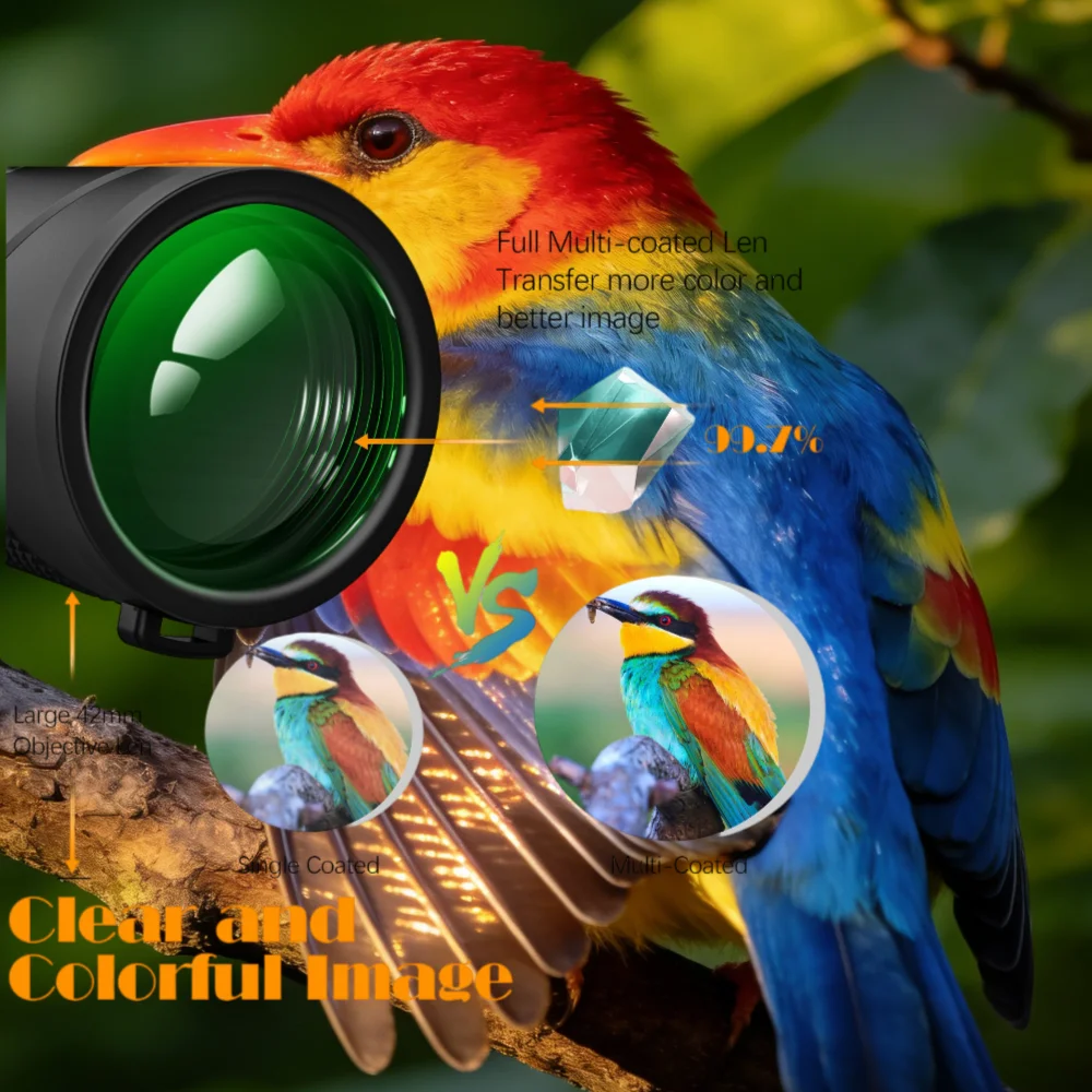 

Great Value 10x42 HD Monocular, Compact & Portable, Must-Have for Outdoor Viewing