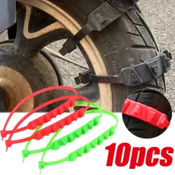 Cinturón de seguridad antideslizante para motocicleta, corbatas reutilizables de invierno para exteriores, cadenas de nieve para ruedas de motocicleta, coche y bicicleta