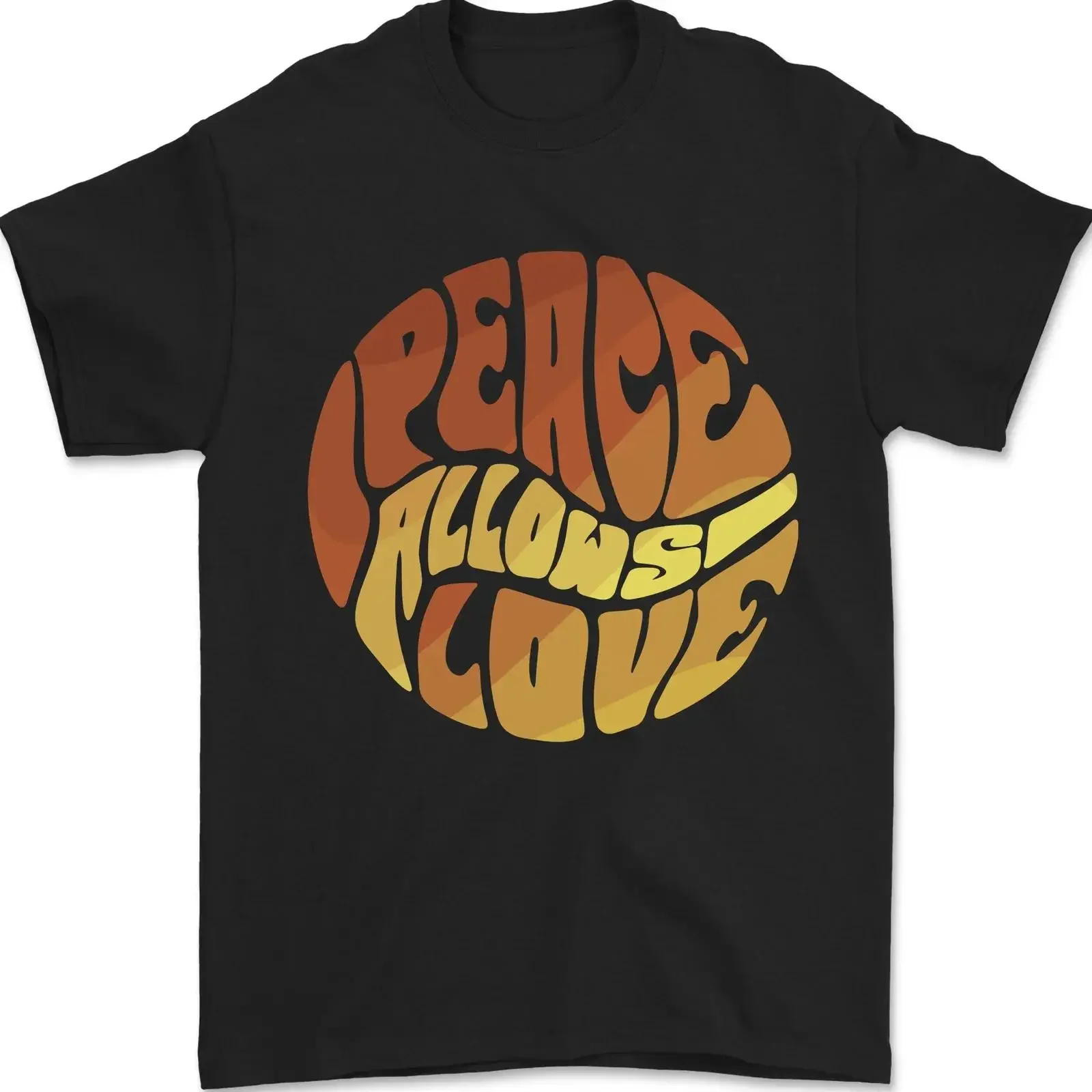 Peace Allows Liebeszitat Hippie Herren T Shirt 100 Baumwolle vintage Washed Breathable Unisex graphic Comfortable