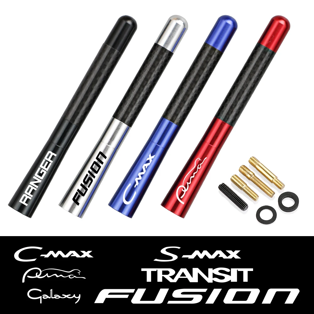 

For Ford Transit Galaxy Raptor Ranger C-Max Flex Fusion GT Figo 12cm Carbon Fiber Radio Car Antenna Aerials Decor Accessories