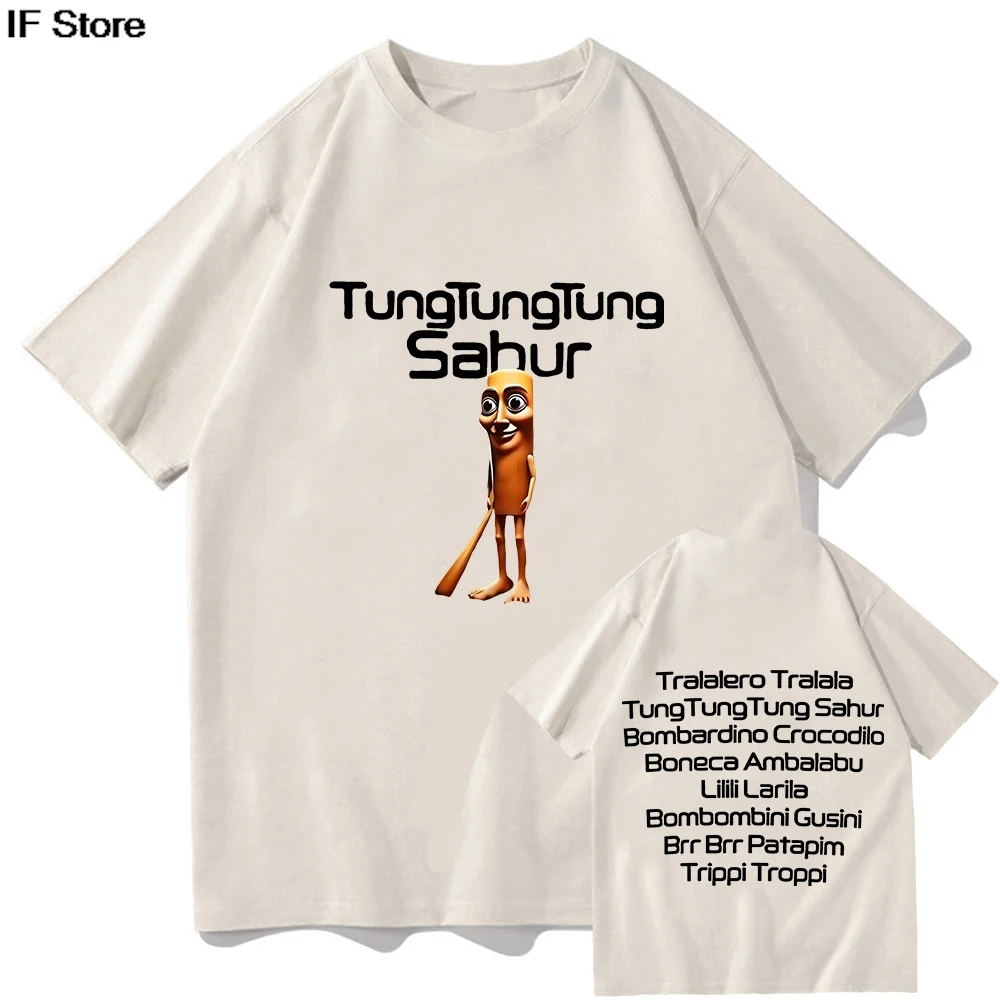 Tung tung tung sahur engraçado taco de beisebol meme camiseta masculina moda humor estilo camisetas casuais oversized manga curta