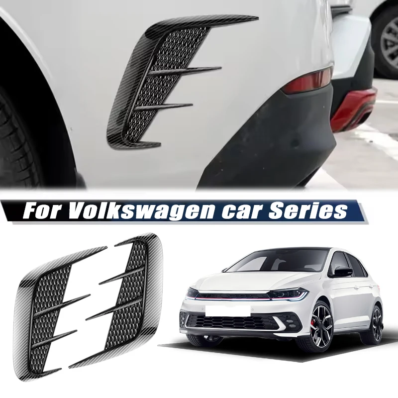 Carbon Fiber Car Fender Trim Car Sticker Shark Gills Simulation Side Intake Body Sticker Accessories For Volkswagen Car Series